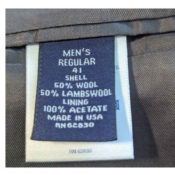 Heritage Herringbone Wool Blazer Tailored Classic Menswear Jacket 41R USA Made - Picture 10 of 11